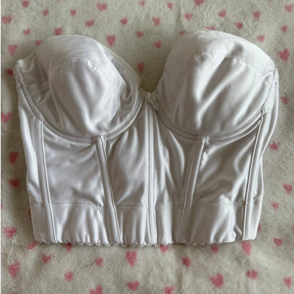 Delicates Vintage White Corset Boned Y2K Coquette Fairycore Bustier Top 36 D